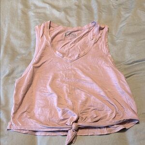 ZYIA Light Pink Tie-Front Tank Top